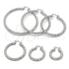 Rhodium Gold Filled Extra Large Hoop, Twist Design, Diamond Cutting Finish, Rhodium Finish, 02.170.0567.2.70