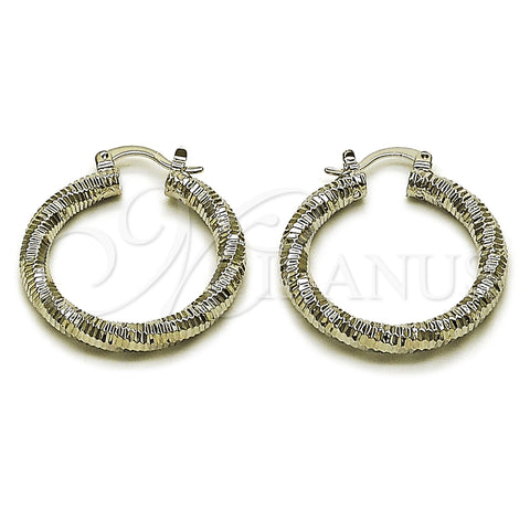 Rhodium Gold Filled Medium Hoop, Diamond Cutting Finish, Rhodium Finish, 02.196.0145.1.30