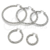 Rhodium Gold Filled Medium Hoop, Diamond Cutting Finish, Rhodium Finish, 02.196.0145.1.30