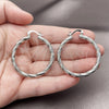 White Gold Filled Hoop Earrings — Medium Hoop Diamond Cutting 02. — alternate product view — SKU 164682 | Oro Laminado Blanco aretes de aro — Medium Hoop Diamond Cutting 02. — SKU 164682