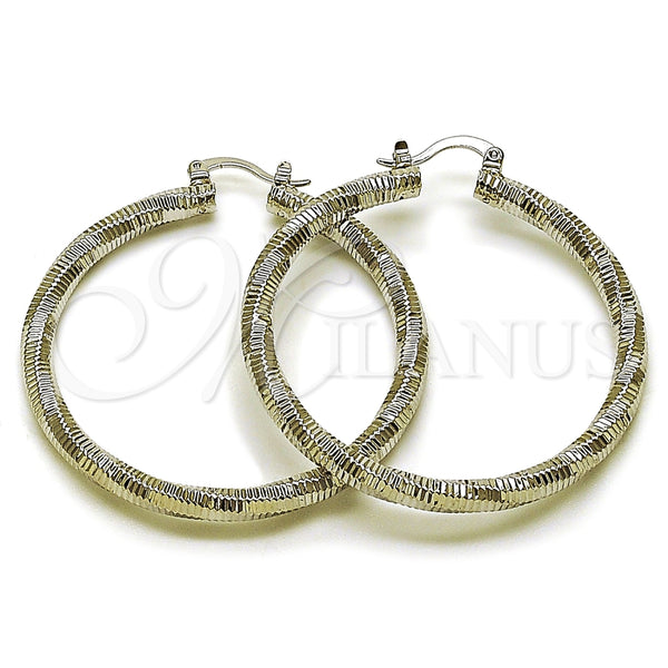 Rhodium Gold Filled Large Hoop, Diamond Cutting Finish, Rhodium Finish, 02.196.0145.1.50