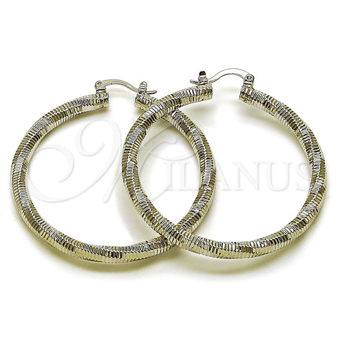 Rhodium Gold Filled Large Hoop, Diamond Cutting Finish, Rhodium Finish, 02.196.0145.1.50
