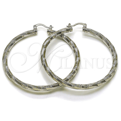 Rhodium Gold Filled Large Hoop, Diamond Cutting Finish, Rhodium Finish, 02.196.0145.1.60