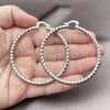 Rhodium Gold Filled Large Hoop, Twist Design, Diamond Cutting Finish, Rhodium Finish, 02.170.0108.2.60