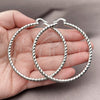 Rhodium Gold Filled Extra Large Hoop, Twist Design, Polished, Rhodium Finish, 02.170.0108.2.70