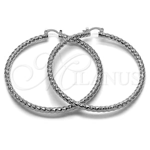 White Gold Filled Hoop Earrings — Extra Large Hoop Twist Design Polished 02. — main product view — SKU 164688 | Oro Laminado Blanco aretes de aro — Extra Large Hoop Twist diseño pulido 02. — SKU 164688