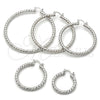 Rhodium Gold Filled Extra Large Hoop, Twist Design, Polished, Rhodium Finish, 02.170.0108.2.70