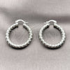 Rhodium Gold Filled Medium Hoop, Diamond Cutting Finish, Rhodium Finish, 02.196.0259.30
