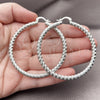 White Gold Filled Hoop Earrings — Large Hoop Diamond Cutting 02. — alternate product view — SKU 164693 | Oro Laminado Blanco aretes de aro — Large Hoop Diamond Cutting 02. — SKU 164693