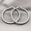 White Gold Filled Hoop Earrings — Large Hoop Diamond Cutting 02. — alternate product view — SKU 164693 | Oro Laminado Blanco aretes de aro — Large Hoop Diamond Cutting 02. — SKU 164693