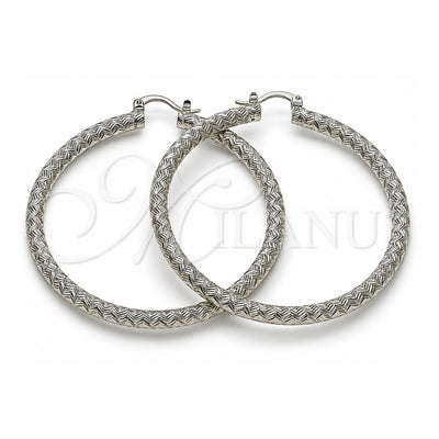 White Gold Filled Large Hoop, Diamond Cutting Finish, Rhodium Finish, 02.196.0259.60