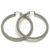 White Gold Filled Hoop Earrings — Large Hoop Diamond Cutting 02. — alternate product view — SKU 164693 | Oro Laminado Blanco aretes de aro — Large Hoop Diamond Cutting 02. — SKU 164693