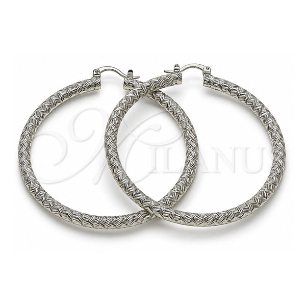 White Gold Filled Large Hoop, Diamond Cutting Finish, Rhodium Finish, 02.196.0259.60