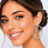 White Gold Filled Hoop Earrings — Extra Large Hoop Diamond Cutting 02. — main product view — SKU 164694 | Oro Laminado Blanco aretes de aro — Extra Large Hoop Diamond Cutting 02. — SKU 164694