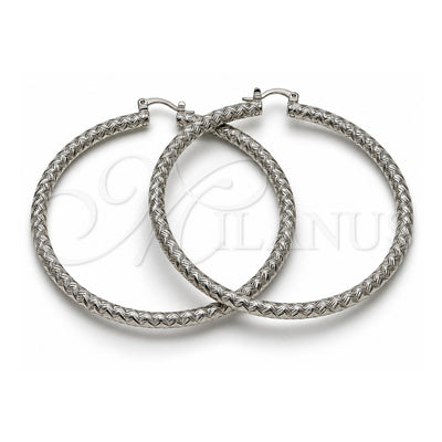 White Gold Filled Extra Large Hoop, Diamond Cutting Finish, Rhodium Finish, 02.196.0259.70