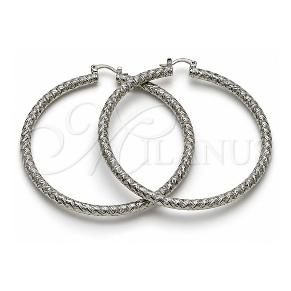 White Gold Filled Extra Large Hoop, Diamond Cutting Finish, Rhodium Finish, 02.196.0259.70