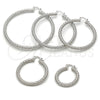 White Gold Filled Hoop Earrings — Extra Large Hoop Diamond Cutting 02. — alternate product view — SKU 164694 | Oro Laminado Blanco aretes de aro — Extra Large Hoop Diamond Cutting 02. — SKU 164694