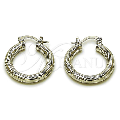 Rhodium Gold Filled Small Hoop, Diamond Cutting Finish, Rhodium Finish, 5.138.019.1.25 for wholesale, main product view