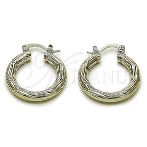 Rhodium Gold Filled Small Hoop, Diamond Cutting Finish, Rhodium Finish, 5.138.019.1.25