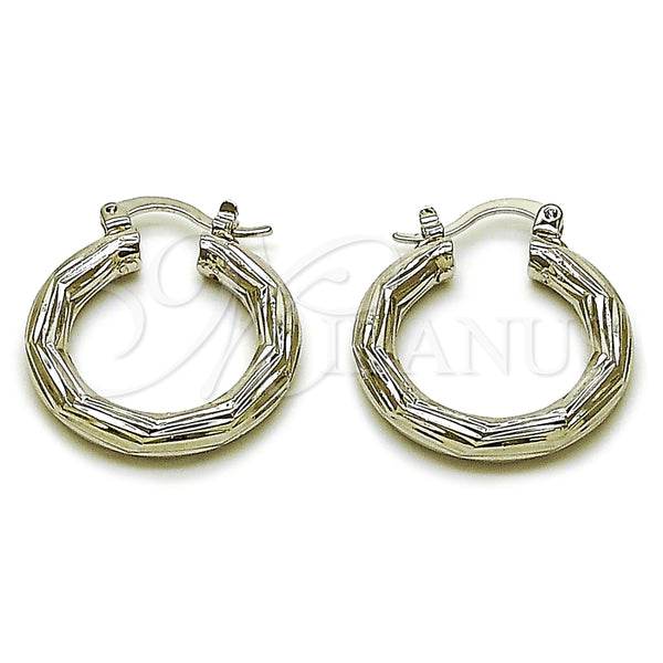 Rhodium Gold Filled Small Hoop, Diamond Cutting Finish, Rhodium Finish, 5.138.019.1.25 for wholesale, main product view