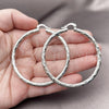 Rhodium Gold Filled Large Hoop, Diamond Cutting Finish, Rhodium Finish, 5.138.016.1.60