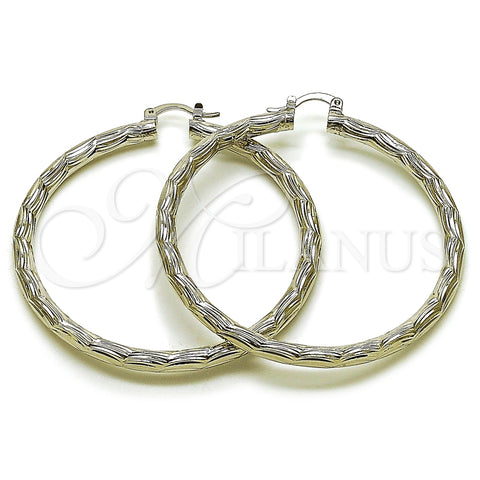 Rhodium Gold Filled Large Hoop, Diamond Cutting Finish, Rhodium Finish, 5.138.016.1.60