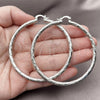 White Gold Filled Hoop Earrings — Extra Large Hoop Diamond Cutting 5. — alternate product view — SKU 164698 | Oro Laminado Blanco aretes de aro — Extra Large Hoop Diamond Cutting 5. — SKU 164698