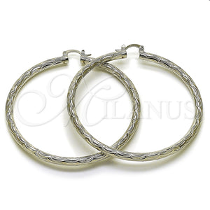 White Gold Filled Hoop Earrings — Extra Large Hoop Diamond Cutting 5. — main product view — SKU 164698 | Oro Laminado Blanco aretes de aro — Extra Large Hoop Diamond Cutting 5. — SKU 164698
