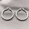 White Gold Filled Hoop Earrings — Medium Hoop Diamond Cutting 5. — alternate product view — SKU 164699 | Oro Laminado Blanco aretes de aro — Medium Hoop Diamond Cutting 5. — SKU 164699
