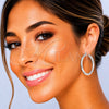 White Gold Filled Hoop Earrings — Medium Hoop Diamond Cutting 5. — main product view — SKU 164700 | Oro Laminado Blanco aretes de aro — Medium Hoop Diamond Cutting 5. — SKU 164700