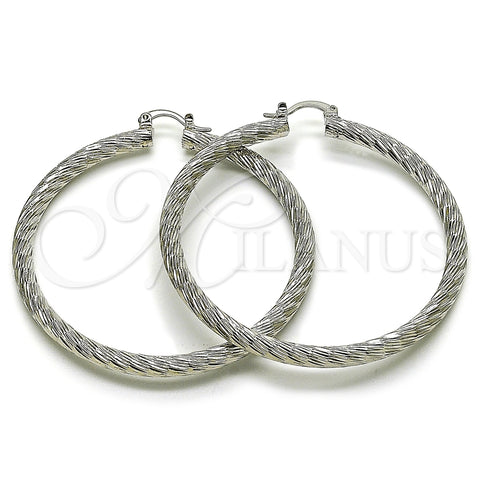 Rhodium Gold Filled Large Hoop, Diamond Cutting Finish, Rhodium Finish, 5.139.008.1.60