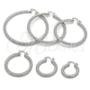 Rhodium Gold Filled Large Hoop, Diamond Cutting Finish, Rhodium Finish, 5.139.008.1.60
