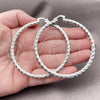 Rhodium Gold Filled Extra Large Hoop, Diamond Cutting Finish, Rhodium Finish, 5.139.008.1.70
