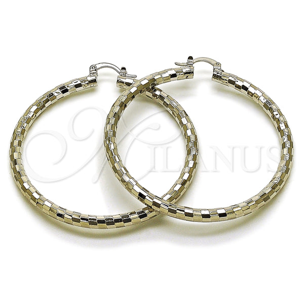 Rhodium Gold Filled Large Hoop, Diamond Cutting Finish, Rhodium Finish, 5.139.028.1.60
