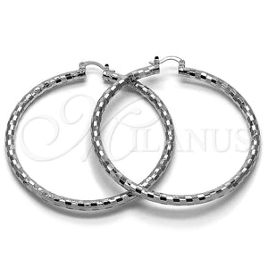 White Gold Filled Hoop Earrings — Extra Large Hoop Diamond Cutting 5. — main product view — SKU 164705 | Oro Laminado Blanco aretes de aro — Extra Large Hoop Diamond Cutting 5. — SKU 164705