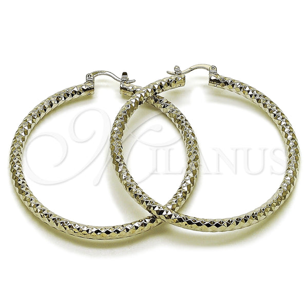 Rhodium Gold Filled Large Hoop, Diamond Cutting Finish, Rhodium Finish, 5.139.026.1.60
