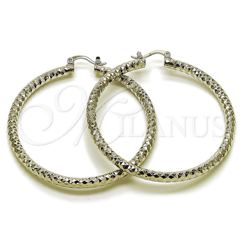 Rhodium Gold Filled Large Hoop, Diamond Cutting Finish, Rhodium Finish, 5.139.026.1.60