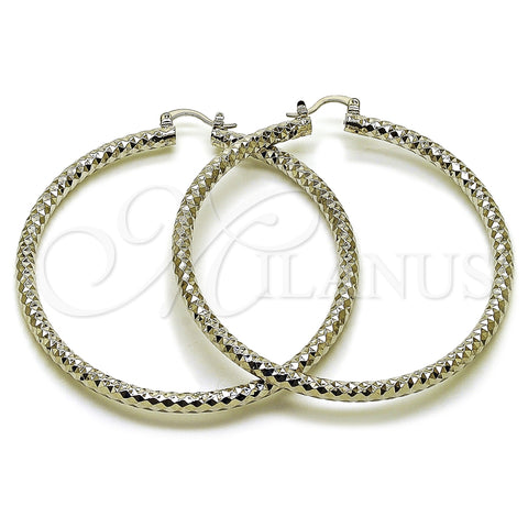 Rhodium Gold Filled Extra Large Hoop, Diamond Cutting Finish, Rhodium Finish, 5.139.026.1.70