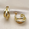 Oro Laminado Small Hoop, Gold Filled Style Hollow Design, Polished, Golden Finish, 02.213.0455.25
