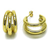 Oro Laminado Small Hoop, Gold Filled Style Hollow Design, Polished, Golden Finish, 02.213.0455.25