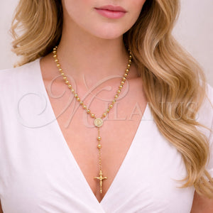 Gold Filled Jewelry — Medium Rosary Guadalupe and Crucifix Design with White — alternate product view — SKU 164711 | Oro Laminado joyería — Medium Rosary Guadalupe and Crucifix diseño with blanco — SKU 164711