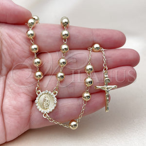 Gold Filled Jewelry — Medium Rosary Guadalupe and Crucifix Design with White — alternate product view — SKU 164714 | Oro Laminado joyería — Medium Rosary Guadalupe and Crucifix diseño with blanco — SKU 164714