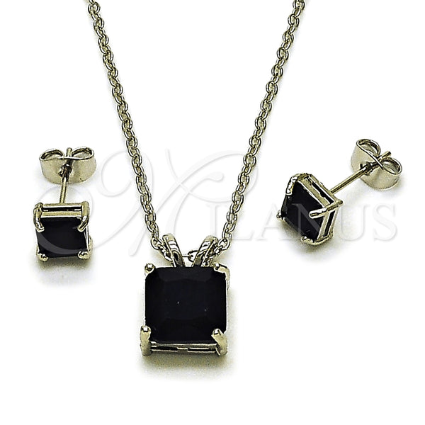 White Gold Filled Ring — Earring and Pendant Adult Set Rolo Design with — main product view — SKU 164721 | Oro Laminado Blanco anillo — Earring and Pendant Adult Set Rolo diseño with — SKU 164721