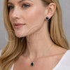 Rhodium Gold Filled Earring and Pendant Adult Set, Rolo Design, with Black Cubic Zirconia, Polished, Rhodium Finish, 10.460.0003.2