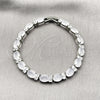 Rhodium Gold Filled Tennis Bracelet, Cluster Design, with Rose Water Opal and White Cubic Zirconia, Polished, Rhodium Finish, 03.206.0004.14.07 (06 MM Thickness, 7 Inches Length)