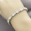 Rhodium Gold Filled Tennis Bracelet, Cluster Design, with White Cubic Zirconia, Polished, Rhodium Finish, 03.206.0004.15.07 (06 MM Thickness, 7 Inches Length)