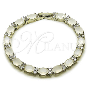 White Gold Filled Bracelet — Tennis Bracelet Cluster Design with White Cubic Zirconia — main product view — SKU 164727 | Oro Laminado Blanco brazalete — Tennis Bracelet Cluster diseño with blanco Cubic Zirconia — SKU 164727