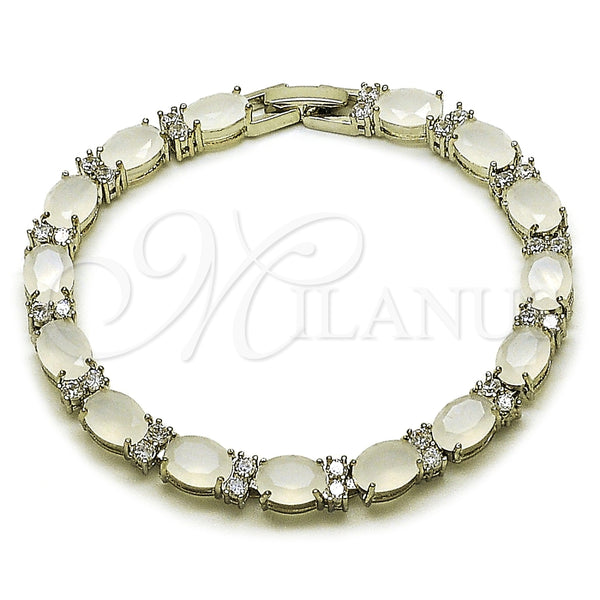 White Gold Filled Bracelet — Tennis Bracelet Cluster Design with White Cubic Zirconia — main product view — SKU 164727 | Oro Laminado Blanco brazalete — Tennis Bracelet Cluster diseño with blanco Cubic Zirconia — SKU 164727