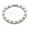 White Gold Filled Tennis Bracelet, Cluster Design, with White Cubic Zirconia, Polished, Rhodium Finish, 03.206.0004.15.07 (06 MM Thickness, 7 Inches Length)