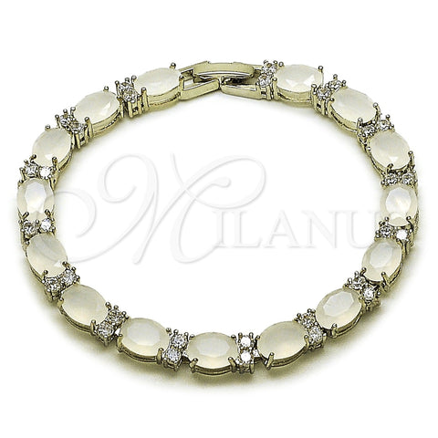 Rhodium Gold Filled Tennis Bracelet, Cluster Design, with White Cubic Zirconia, Polished, Rhodium Finish, 03.206.0004.15.07 (06 MM Thickness, 7 Inches Length)